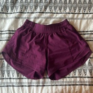 Maroon Lululemon Hotty hot shorts